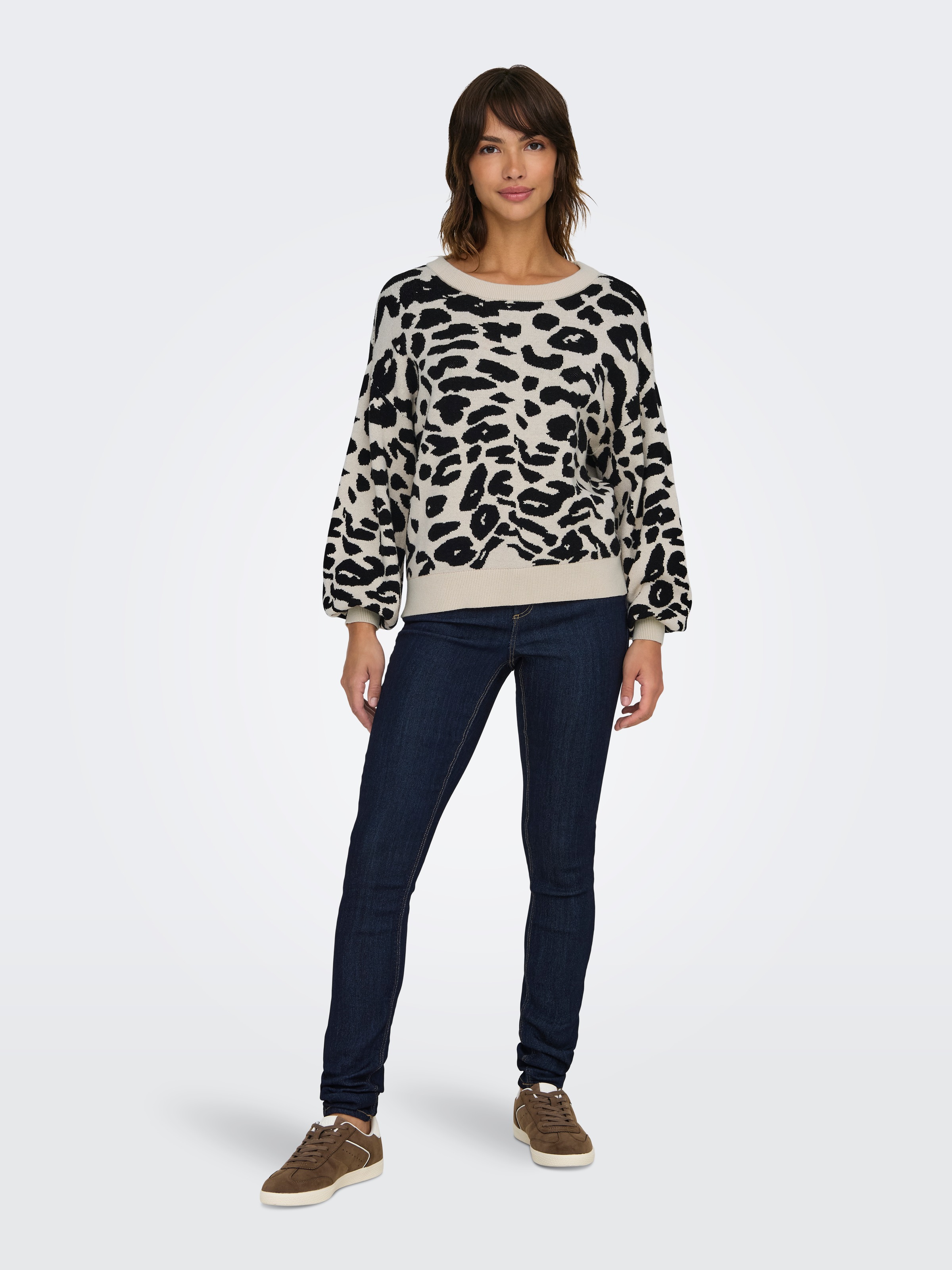 ONLY Rundhalspullover »ONLLIMA LIFE LS JQ O-NECK KNT«, mit Jaquard Strickmuster