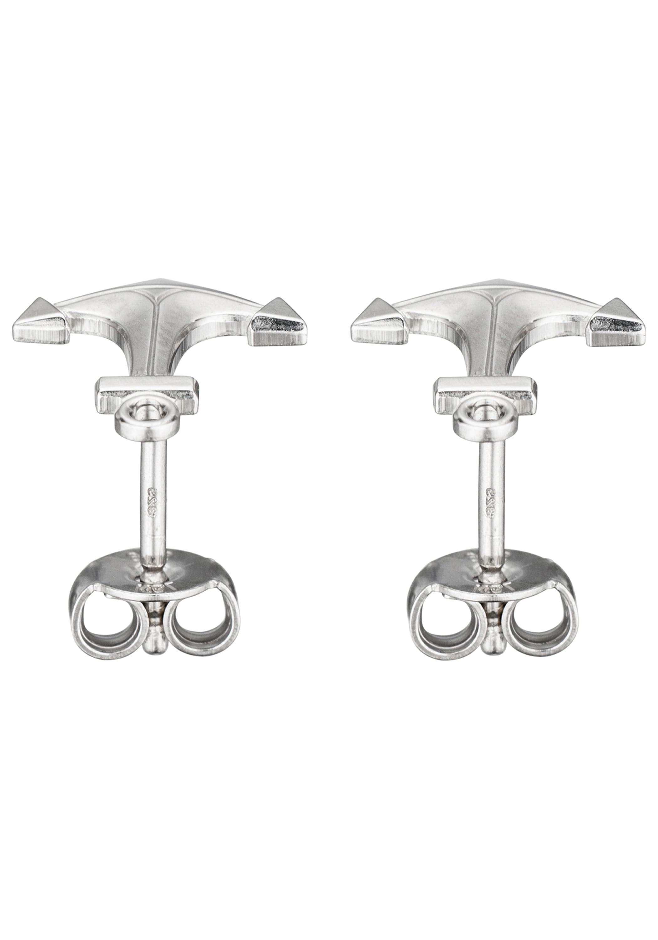 JOBO Paar Ohrstecker »Ohrringe Silberohrringe Anker 10 mm« 925 Silber rhodiniert