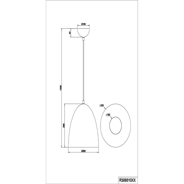 TRIO Leuchten Pendelleuchte »Tilda«, 1 flammig-flammig, elegante  Hängelampe, max 150cm höhenverstellbar, exkl 1xE27 max 40W | BAUR