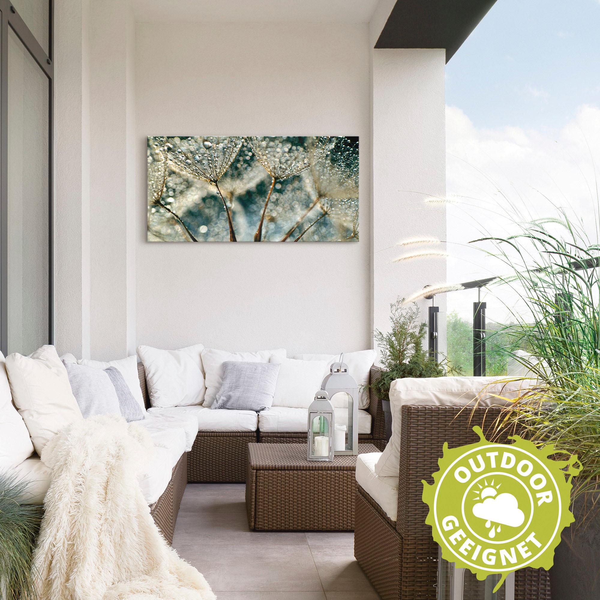 Artland Wandbild »Pusteblume Regenschauer«, Blumen, (1 St.), als Alubild, Outdoorbild, Leinwandbild, Poster, Wandaufkleber