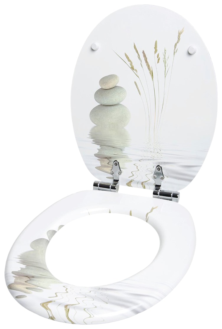 Sanilo Badaccessoire-Set »Balance«, (Komplett-Set, 3 tlg.), bestehend aus WC-Sitz, Badteppich und Waschbeckenstöpsel