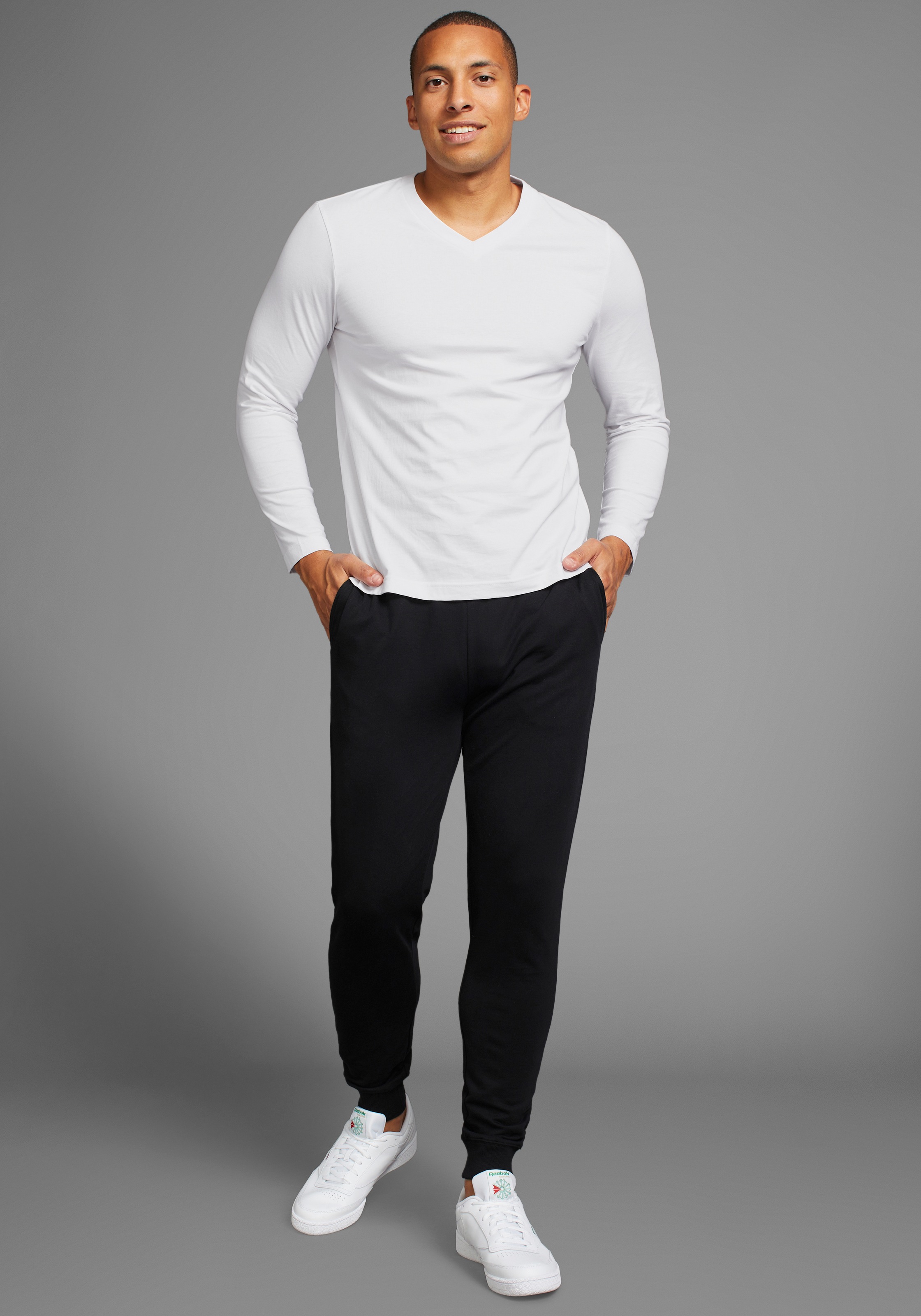 Man's World Langarmshirt »CIRCULAR COLLECTION«, (Packung, 2 tlg., 2-er Pack), auch zum Unterziehen