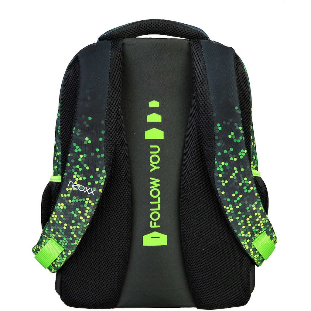 neoxx Schulrucksack »Fly, Pixel in my mind«, Reflektionsnaht