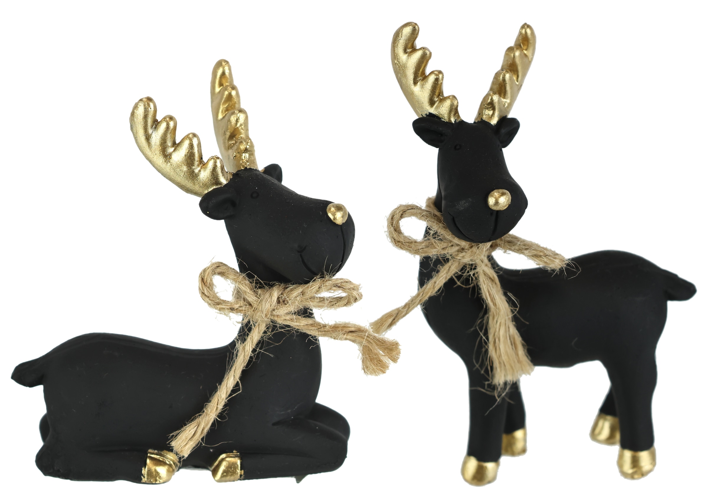 I.GE.A. "Tierfigur Elch" Figur Rentier Skulptur Statue Weihnachtsdeko Hirsch Dekohirsch Advent