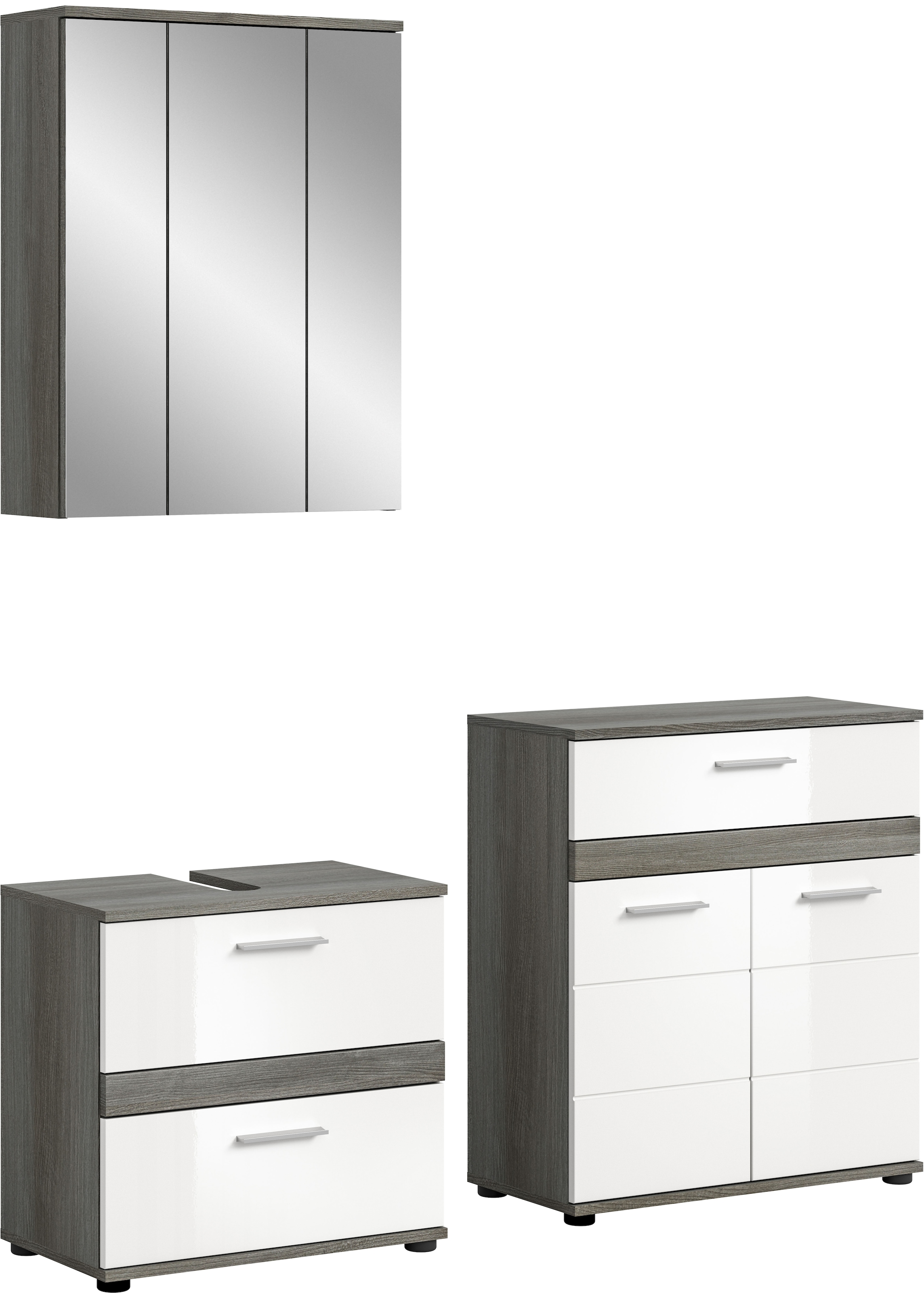 welltime Badmöbel-Set "LUCCA, 3-teilig, TOPSELLER, hochwertige MDF Front" S günstig online kaufen