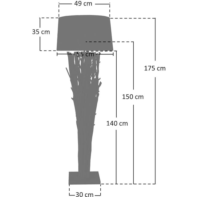 SalesFever Stehlampe »Eavan«, 1 flammig-flammig, handgefertigt, mit  Leinenschirm | Sale bei BAUR