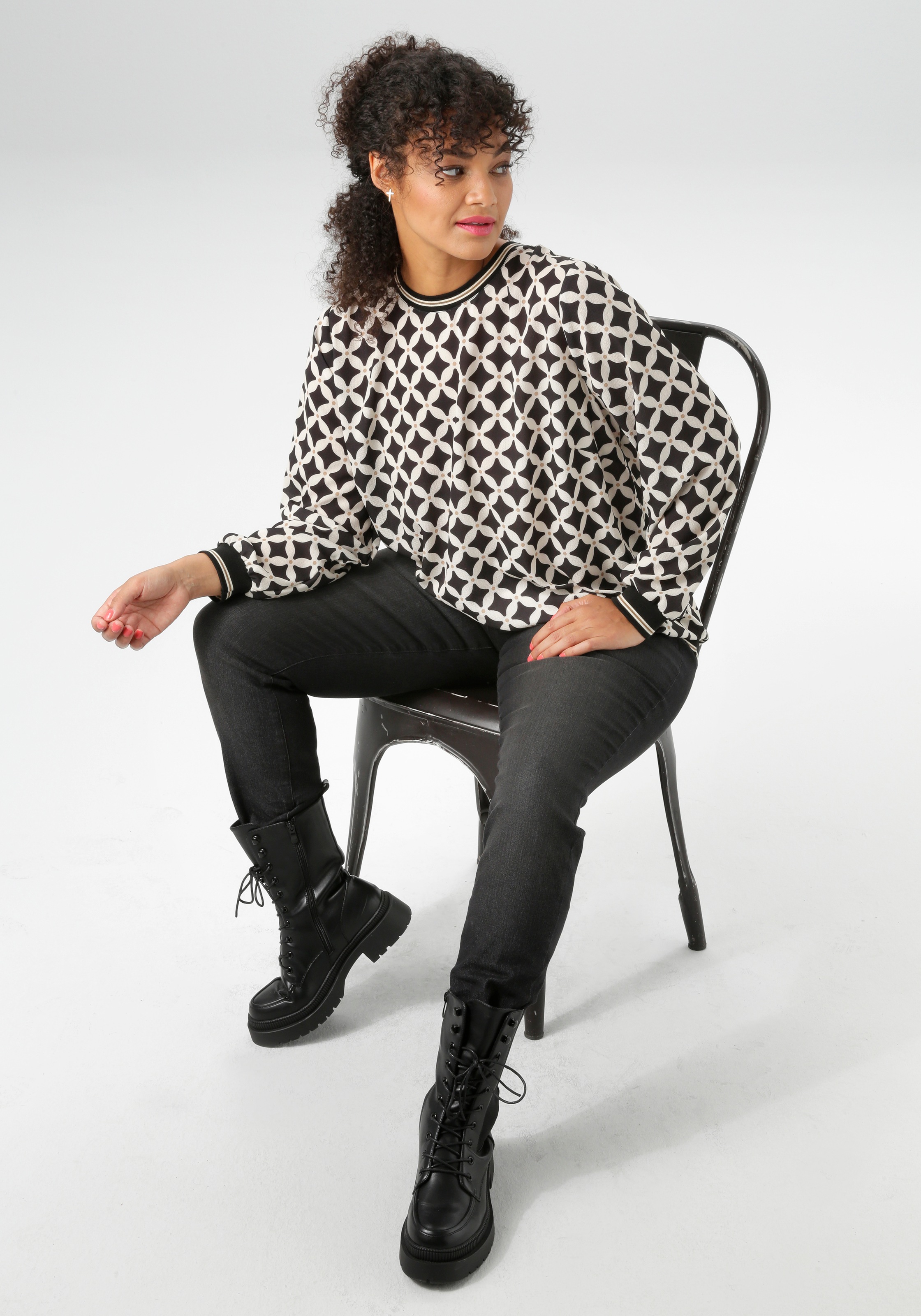 Aniston PLUS Shirtbluse, in Crêpe-Qualität - NEUE KOLLEKTION