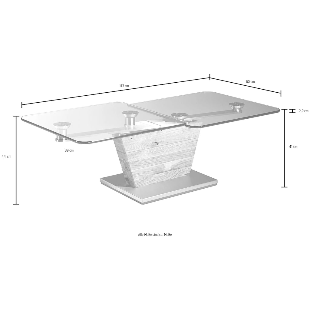 Wohnen Tische HASSE MÖBEL COLLECTION Couchtisch »7290«, mit schwenkbaren Tischplatten 