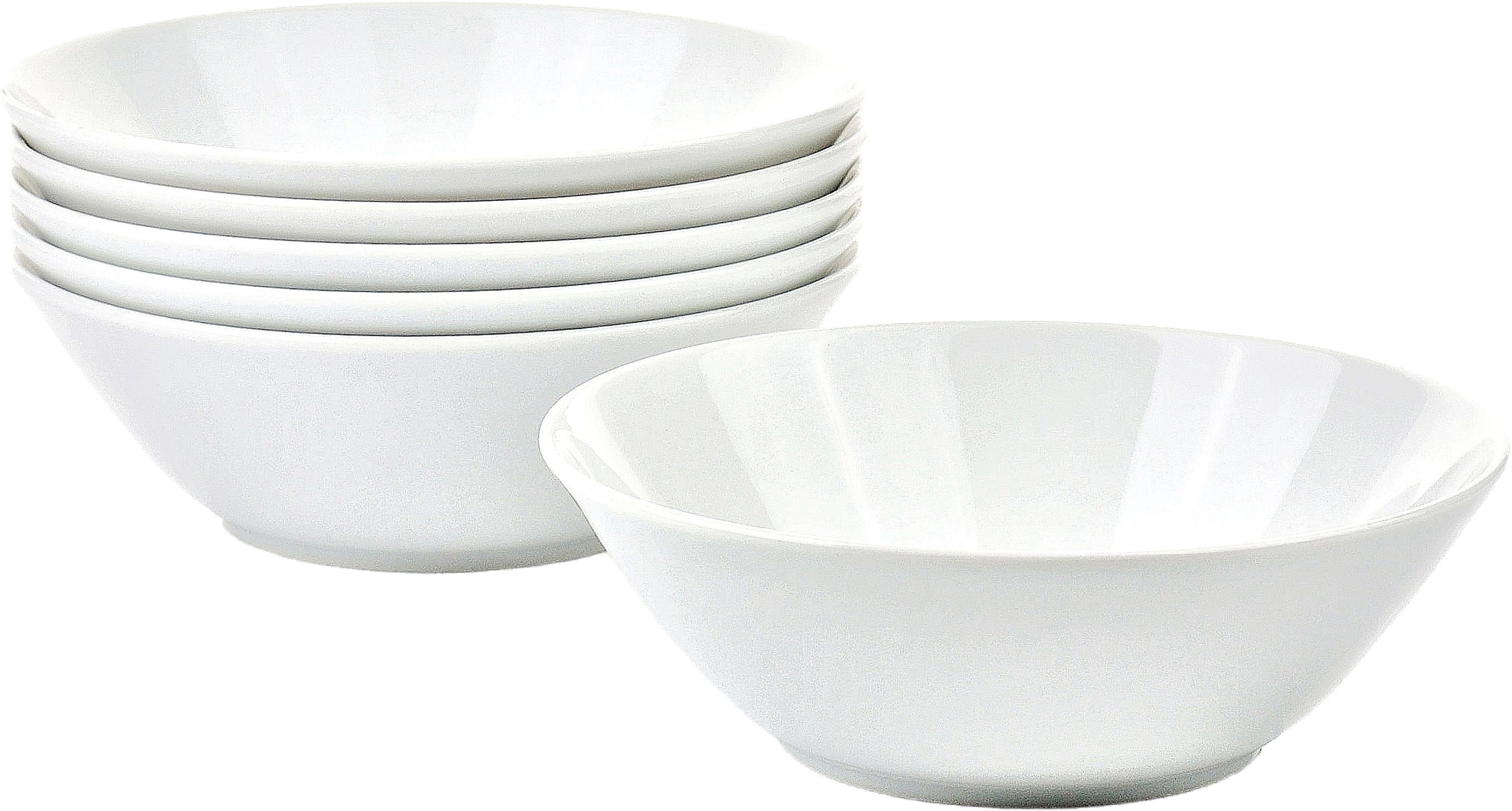 Retsch Arzberg Schale "Schüssel HEIKE WEISS 19 cm, Set 6-tlg. für 6 Personen, rund Porzellan" 6 Stk. aus Porzellan Mittelgroße Schalen für 6 Personen - unsere Allrounder für jeden Tag -