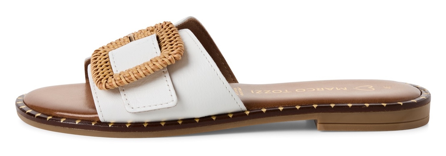 MARCO TOZZI Pantolette, Blockabsatz, Sommerschuh, Schlupfschuh mit Schnallen-Schmuckelement
