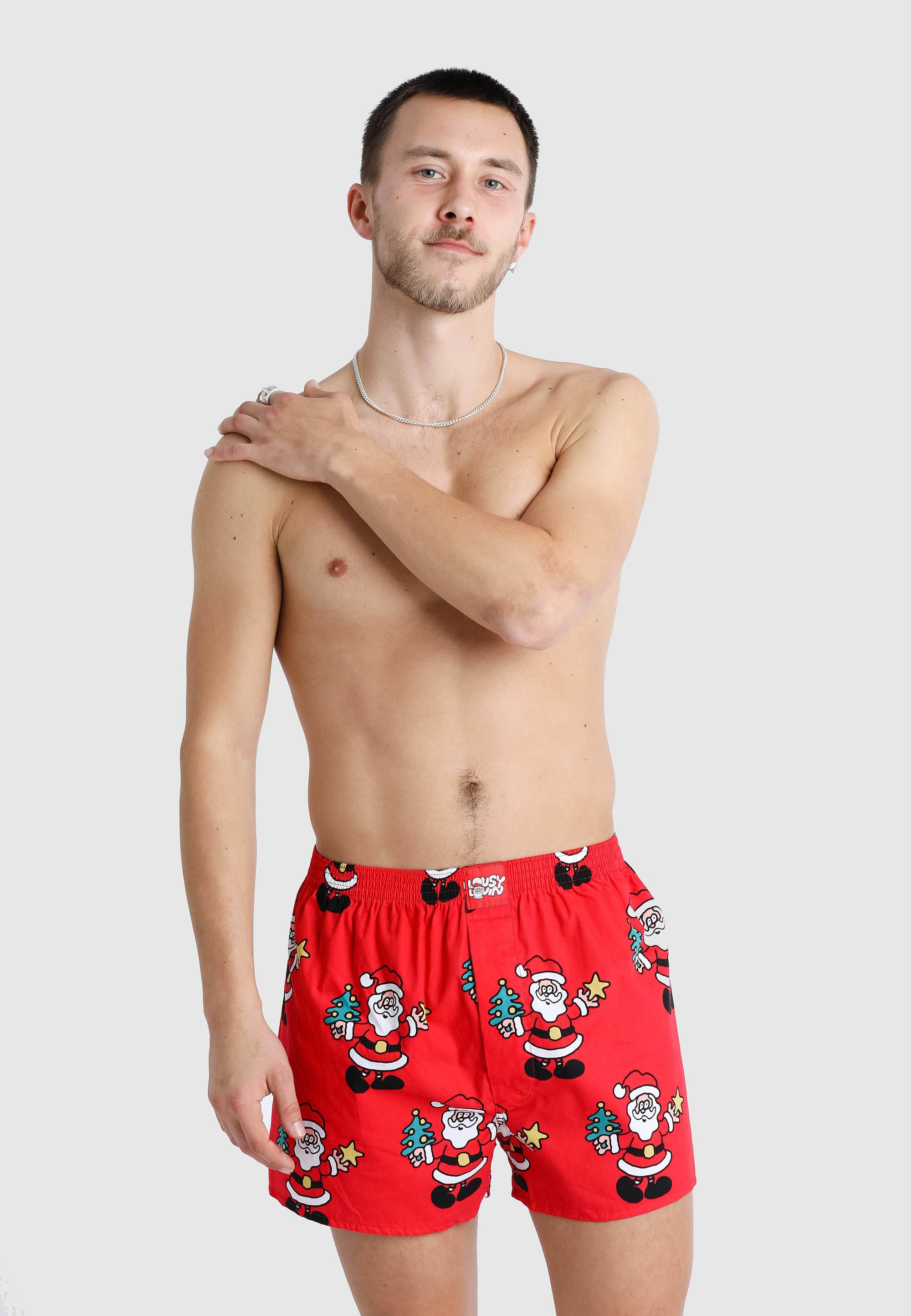 Lousy Livin Boxershorts "Santa", mit Wihnachtsmann Print