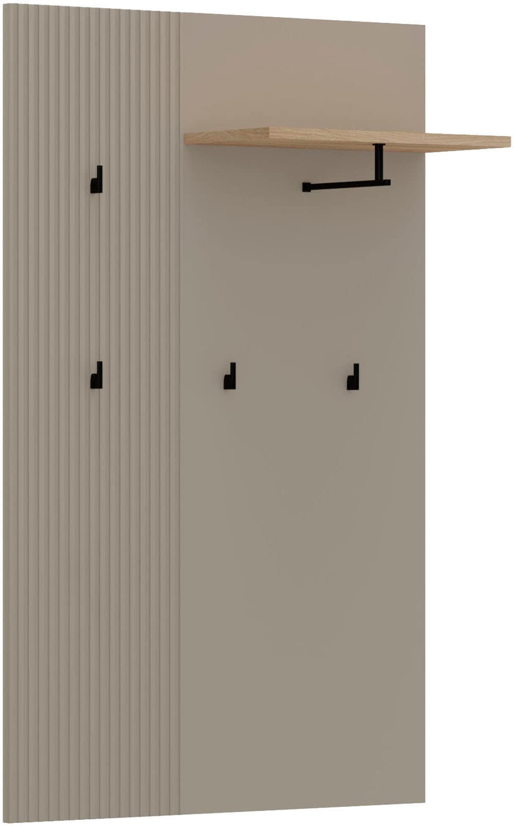 Home affaire Garderobenpaneel "Luminara" 1 Stk. tlg. Wandgarderobe breit mit eleganter Rillenoptik - (B/T/H) 85/26/133 cm