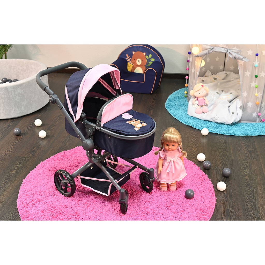 Knorrtoys® Kombi-Puppenwagen »Boonk - Navy Pink Bear«