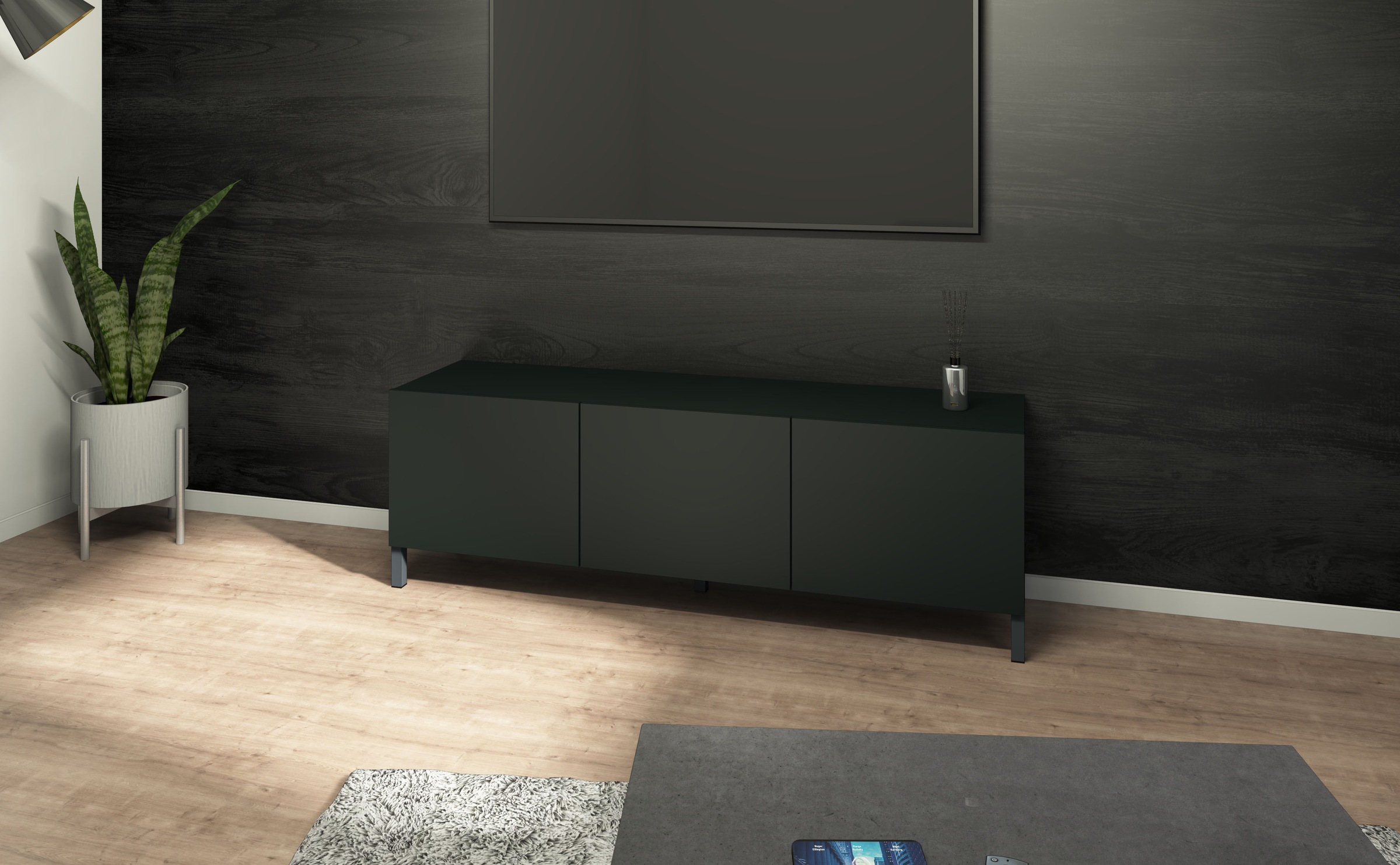 borchardt Möbel Lowboard, Metallfüße, grifflose Optik