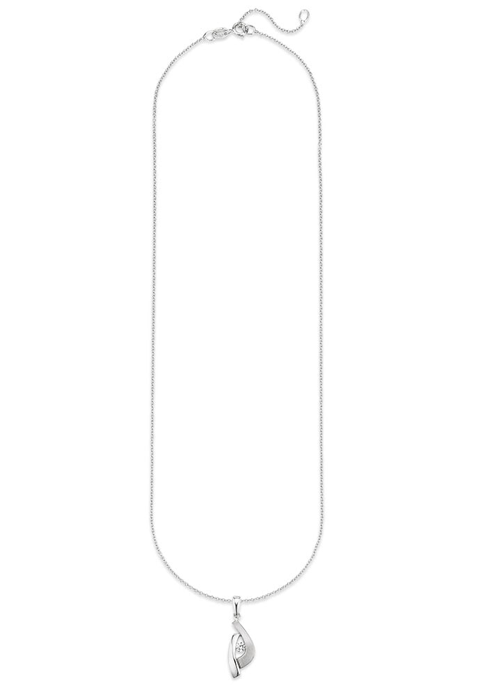 Bruno Banani Kette mit Anhänger »Schmuck Geschenk Silber 925 Halsschmuck Halskette Ankerkette« mit Zirkonia (synth.)