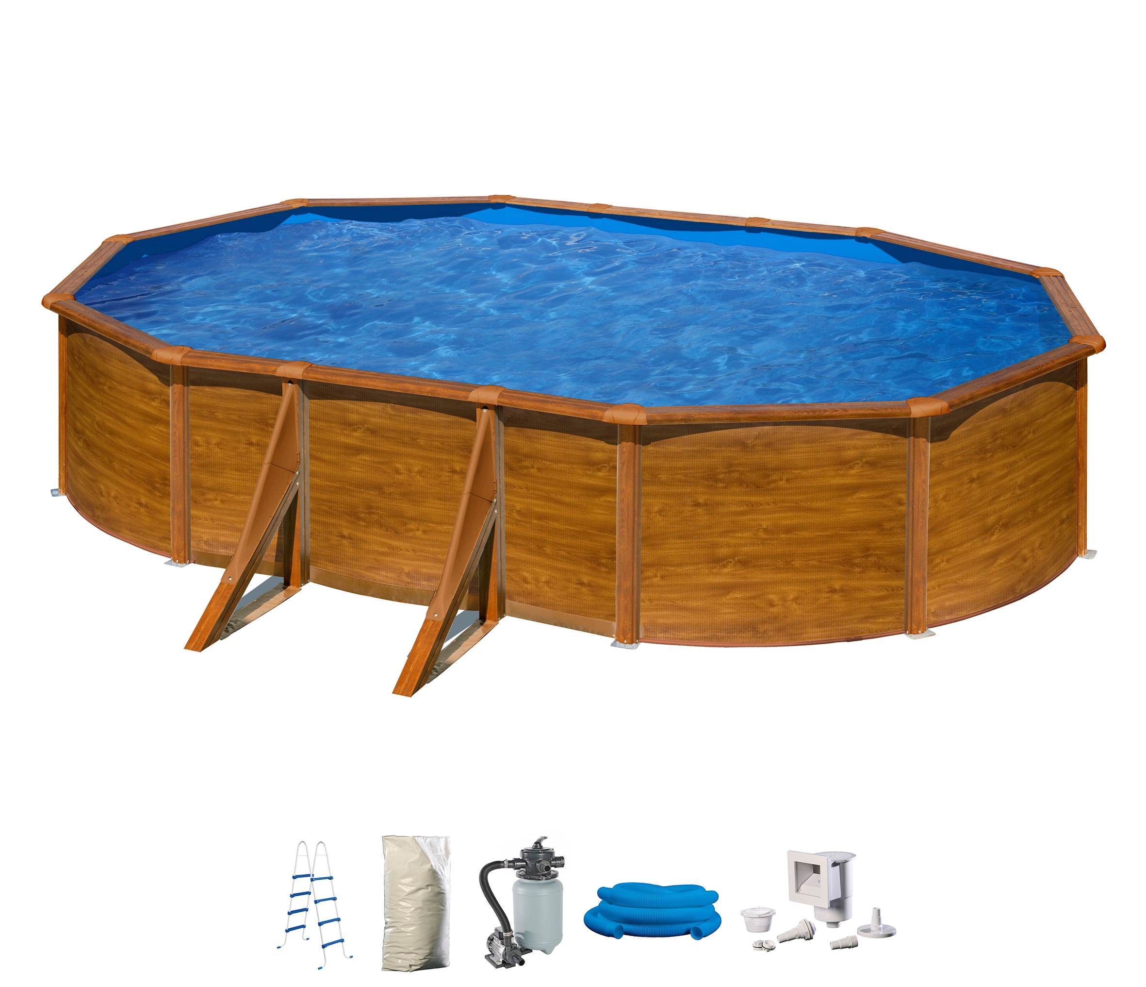 my POOL BWT Ovalpool, (Set, 5 tlg.), in moderner Holzoptik, Tiefe 132 cm, v günstig online kaufen