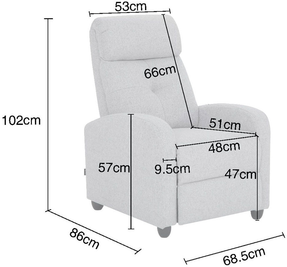 Home affaire Relaxsessel »VESOUL, TV-Sessel, Ruhesessel mit Schlaffunktion, Webstoff«, Loungesessel mit manueller Relax- und Liegefunktion (105°-135°)