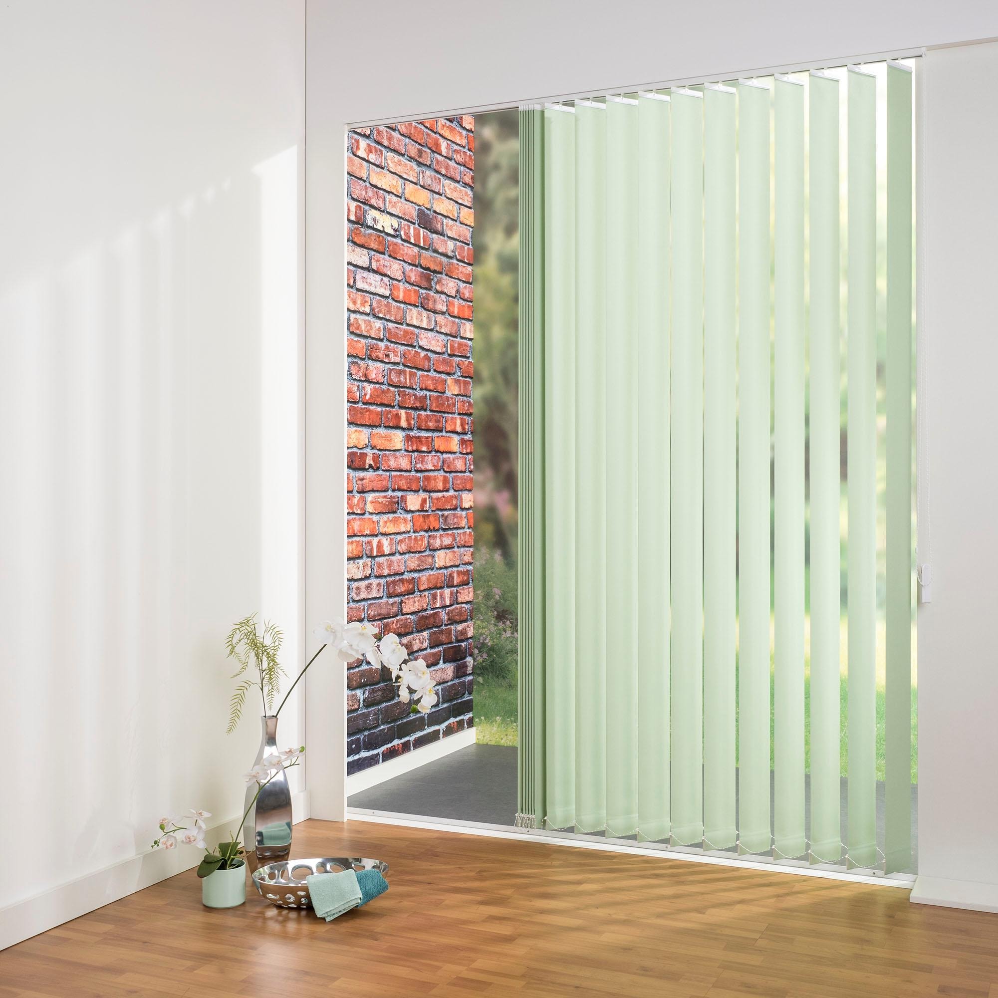 Liedeco Lamellenvorhang »Lamellenvorhang Vertikalanlage perlex - 89 mm Lamelle«, (1 St.), Kürzbare Vertikalanlage Perlex