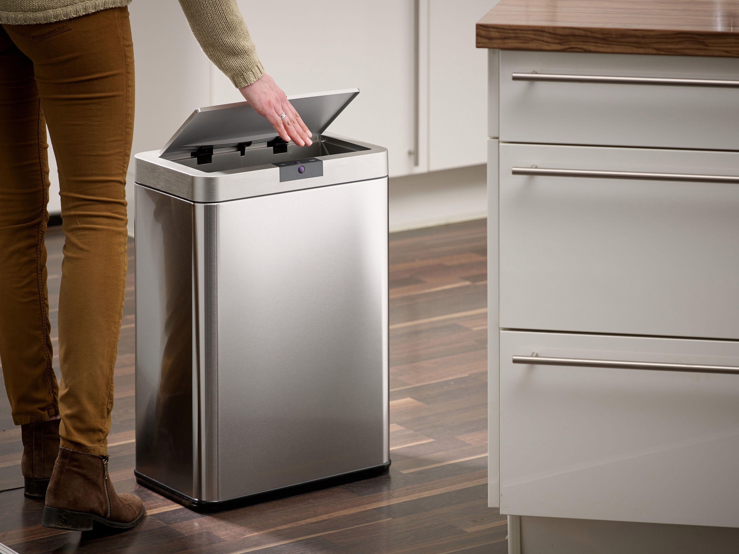 ECHTWERK Mülleimer »SQUARE«, 1 Behälter, Infrarot-Sensor, Soft Close Funktion, Fassungsvermögen 48 Liter
