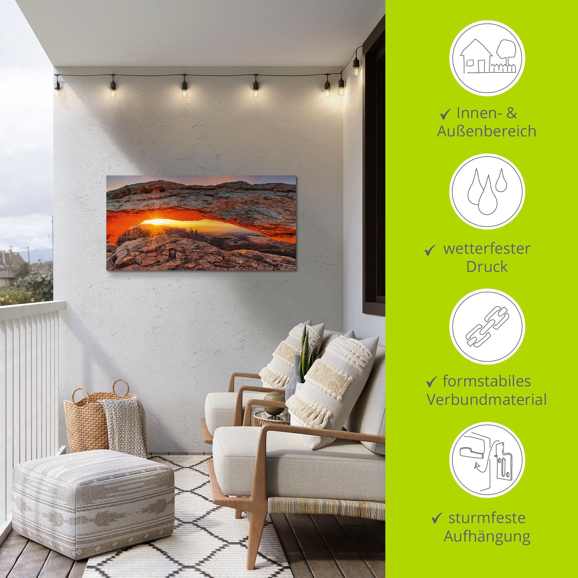 Artland Wandbild »Iconic Mesa Arch«, Felsen, (1 St.), als Alubild, Outdoorbild, Leinwandbild, Poster in verschied. Größen