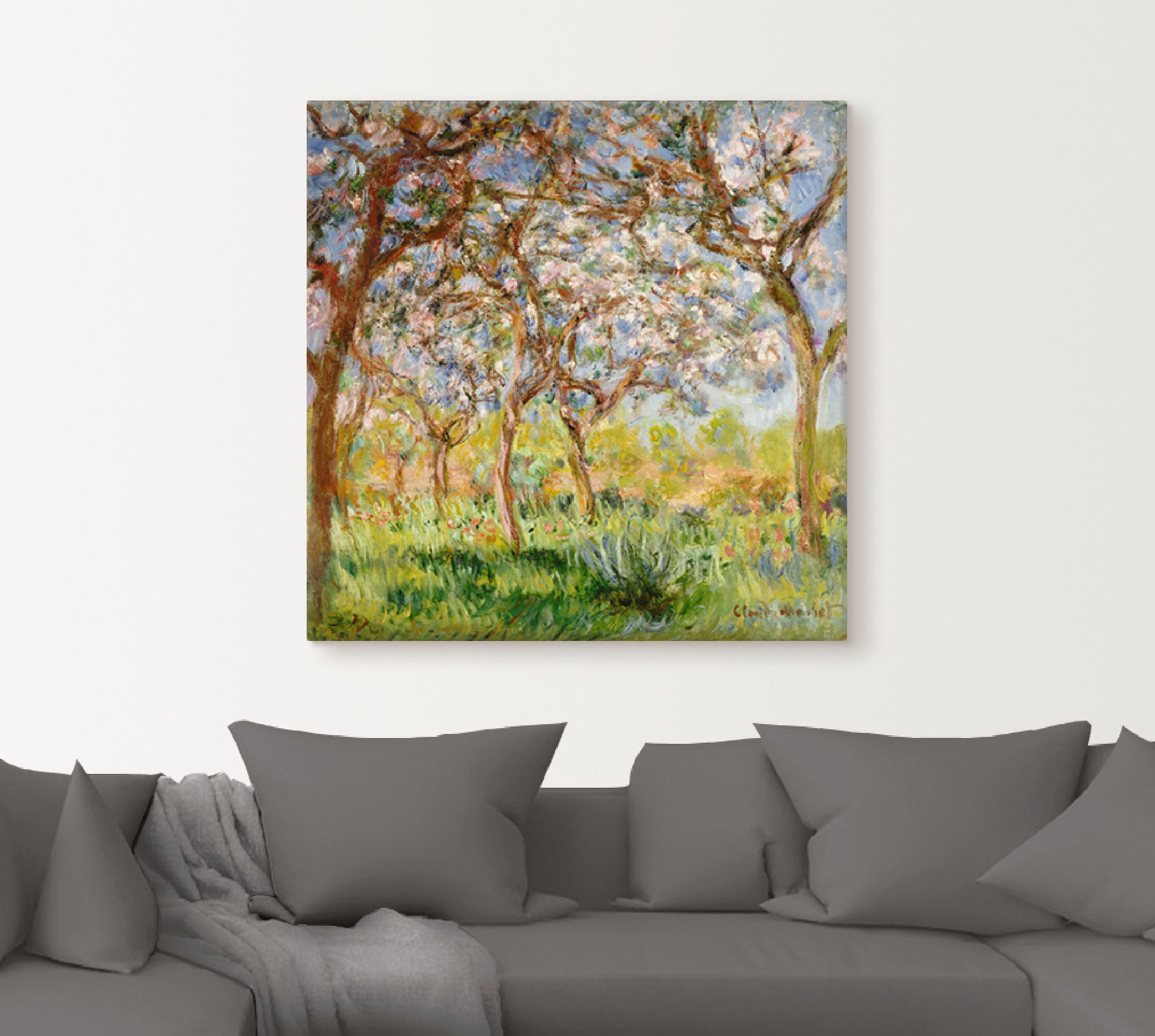 Artland Leinwandbild "Frühling in Giverny." Wiesen & Bäume 1 Stk. tlg. als günstig online kaufen