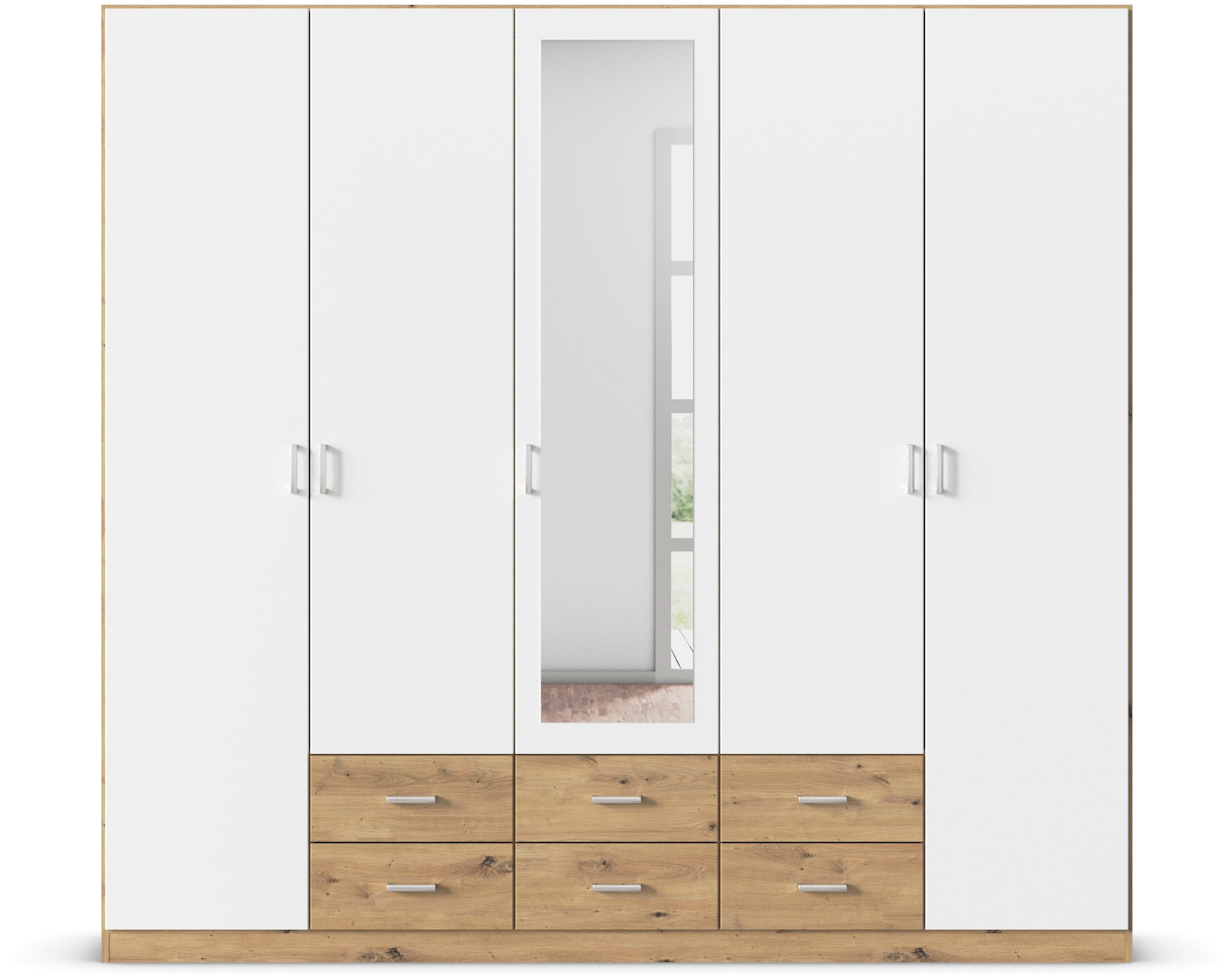 rauch Kleiderschrank »Schrank Garderobe Wäscheschrank GAMMA in 3 Breiten«, viel Stauraum mit 6 Schubladen, mit Spiegel TOPSELLER MADE IN GERMANY