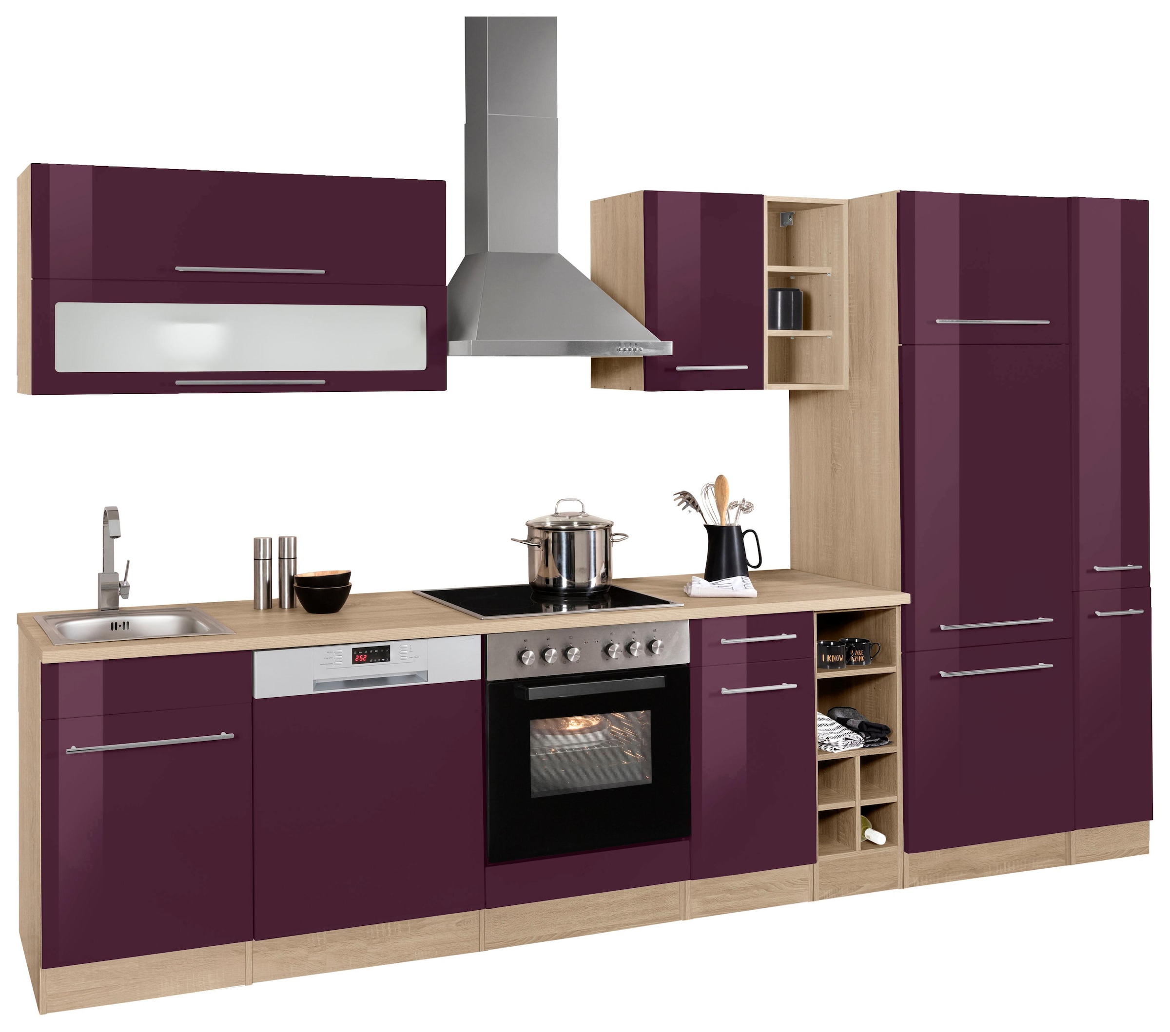 KOCHSTATION Küchenzeile »KS-Eton«, mit E-Geräten, Breite 330 cm
