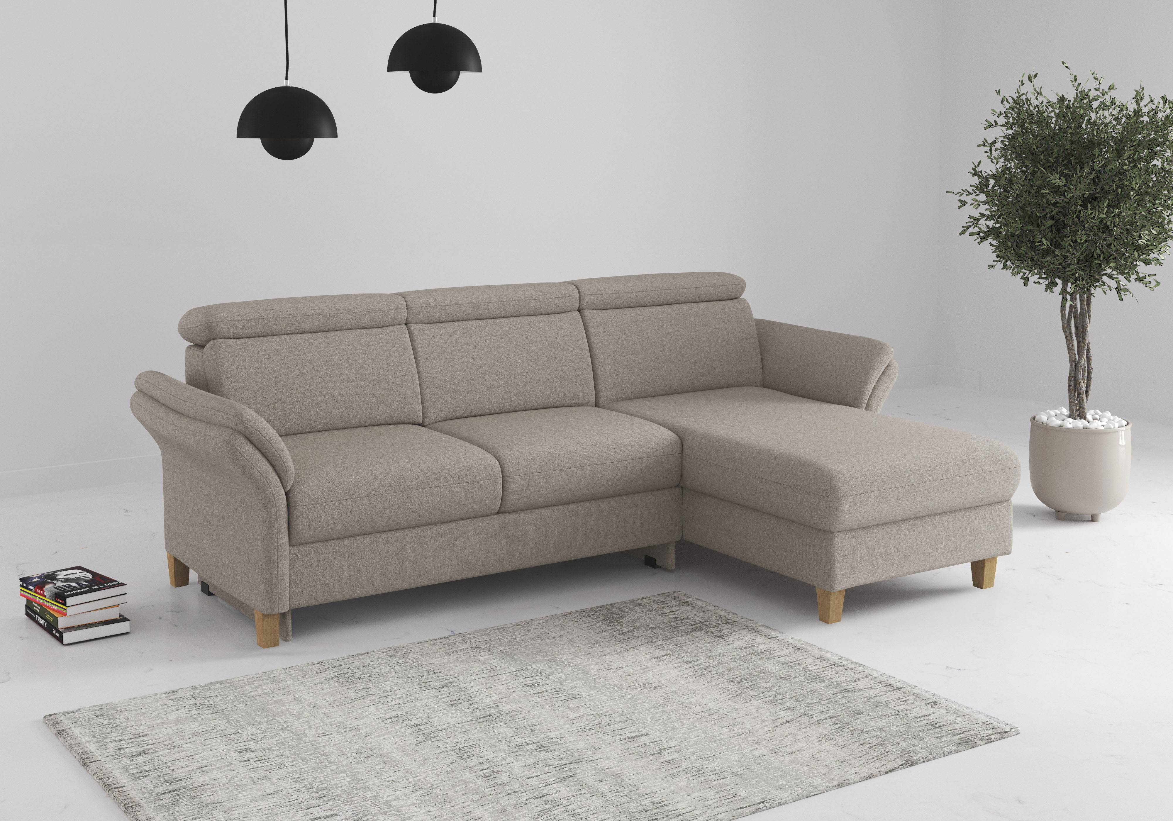 OTTO home Ecksofa "Glendale, L-Form" inkl. Kopfteilverstellung, wahlweise mit Vorziehsitz und Bettkasten