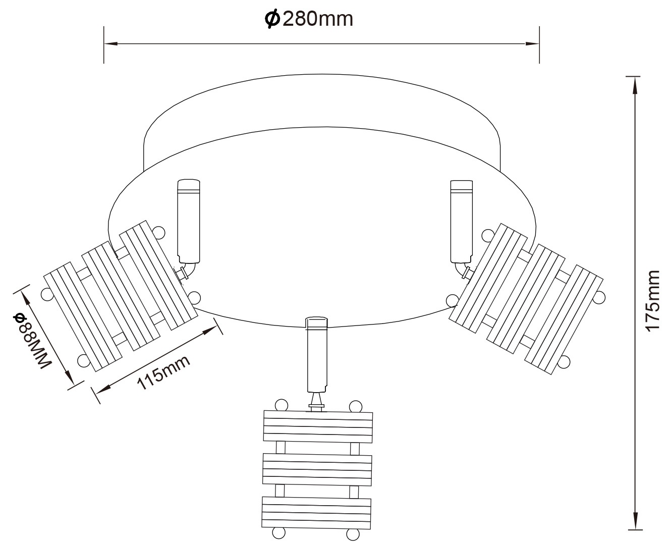 GLOBO LIGHTING Deckenspot »ANGELINE« E27 1 Stk. Strahler schwarz matt, MDF braun, für Innenräume