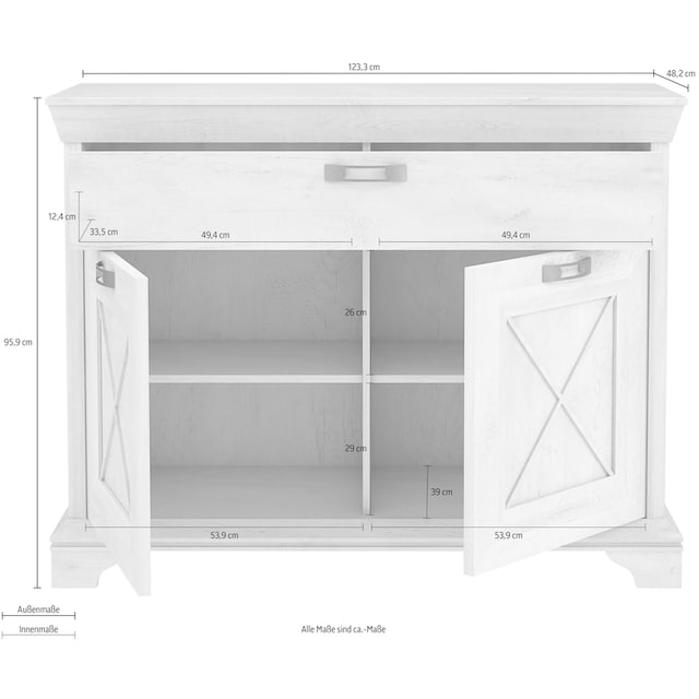 FORTE Kommode »Kashmir«, Breite 123 cm | BAUR