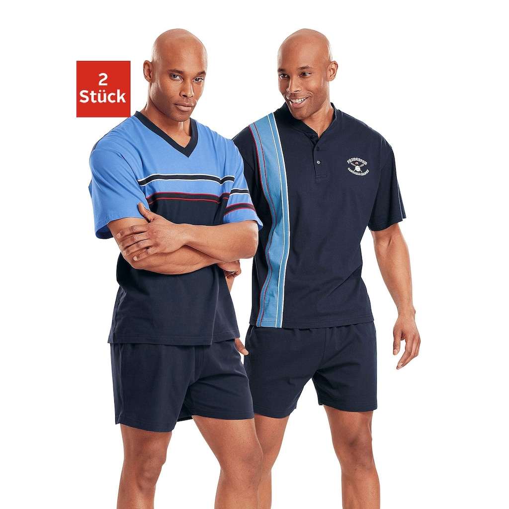 le jogger® Shorty, (Packung, 4 tlg., 2 Stück), kurze Pyjamas