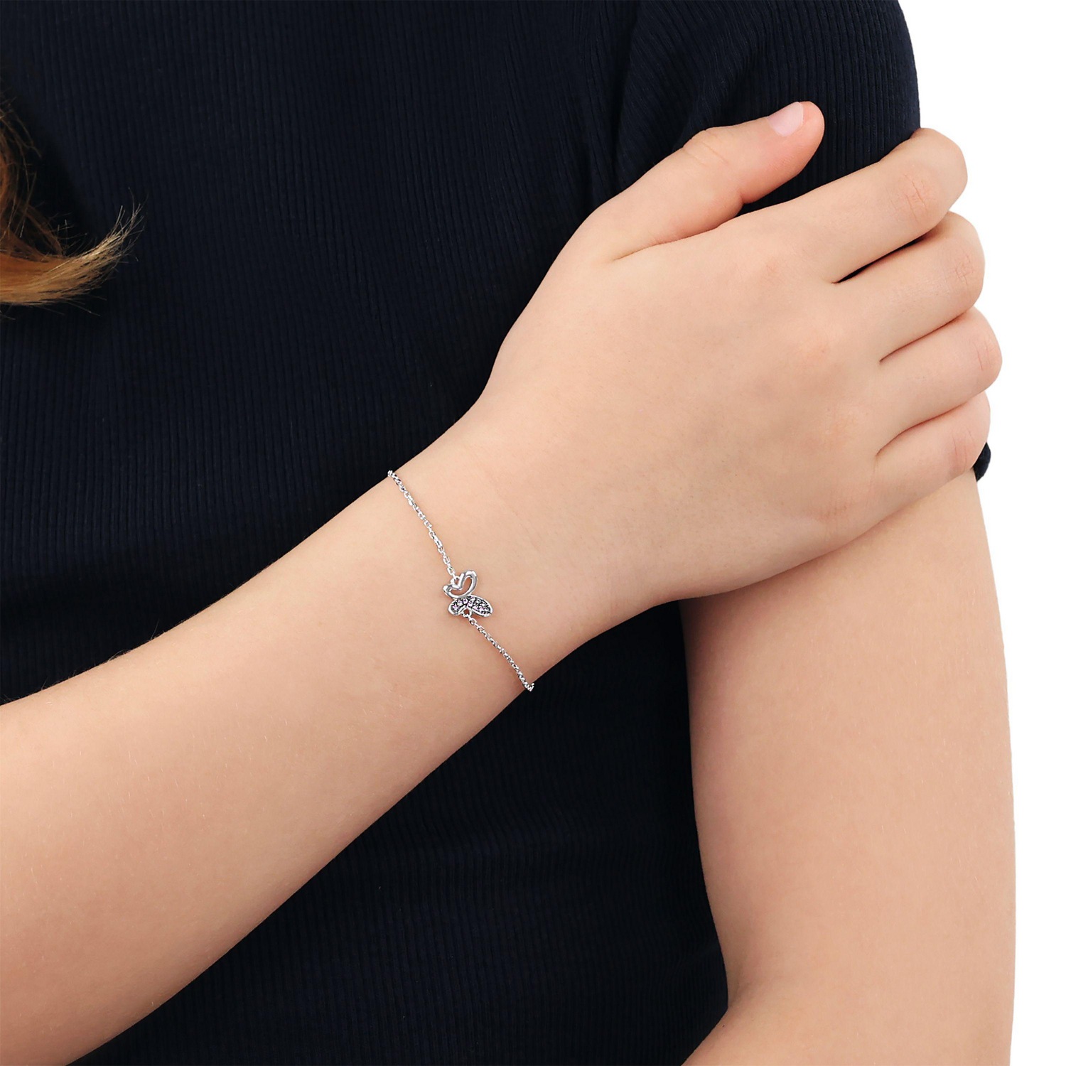 TOM TAILOR Silberarmband »Schmetterling-Design« mit Zirkonia (synth.)