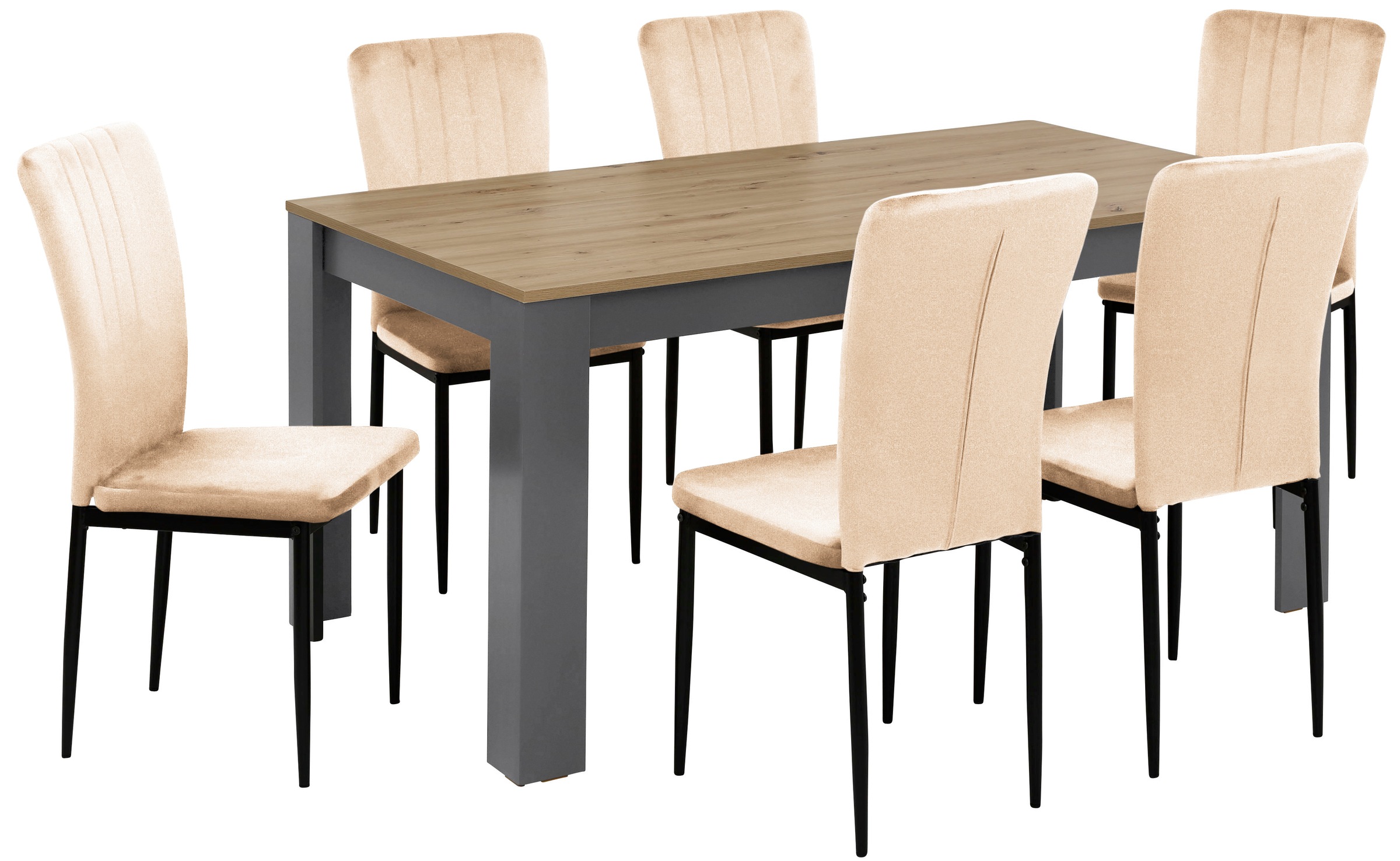 Home affaire Essgruppe "Bergamo Tisch Stühle Speisezimmer" Set, 7 Stk. tlg. günstig online kaufen