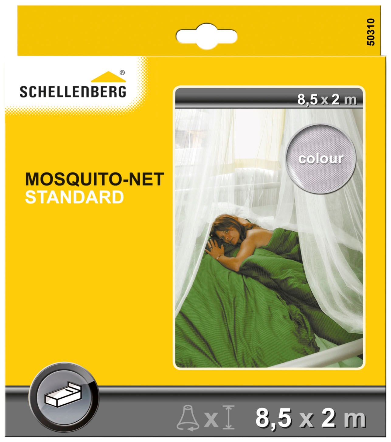 SCHELLENBERG Fliegengitter-Gewebe »Insektenschutz-Vorhang Standard Betthimmel«, Moskitonetz Baldachin für das Bett, 2 m x 8,5 m, weiß, 50310