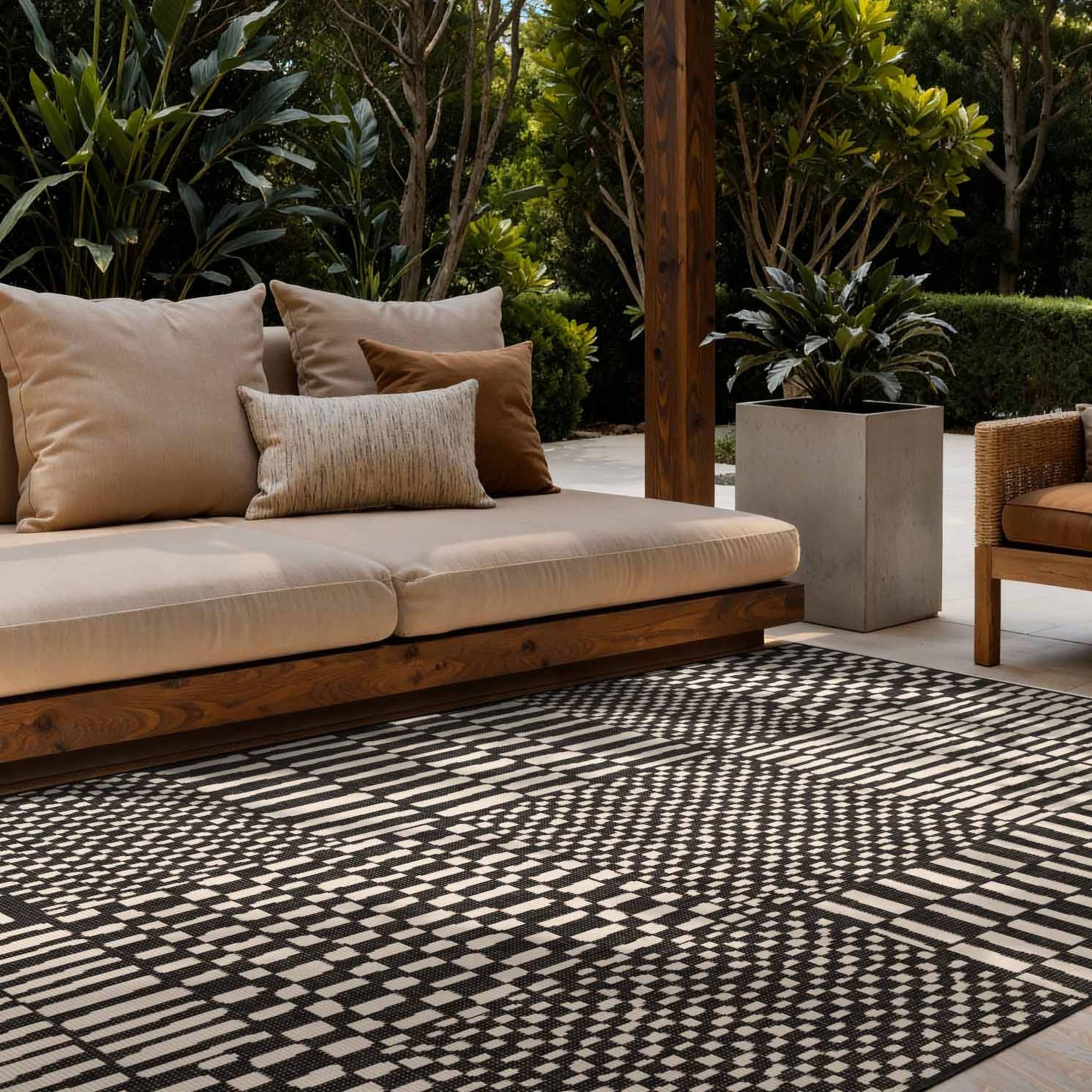 Ted Baker Teppich »Barkham« rechteckig 8 mm Höhe Designteppich, Wetterfest, Pflegeleicht, Modern, Wohnzimmer, Terrasse