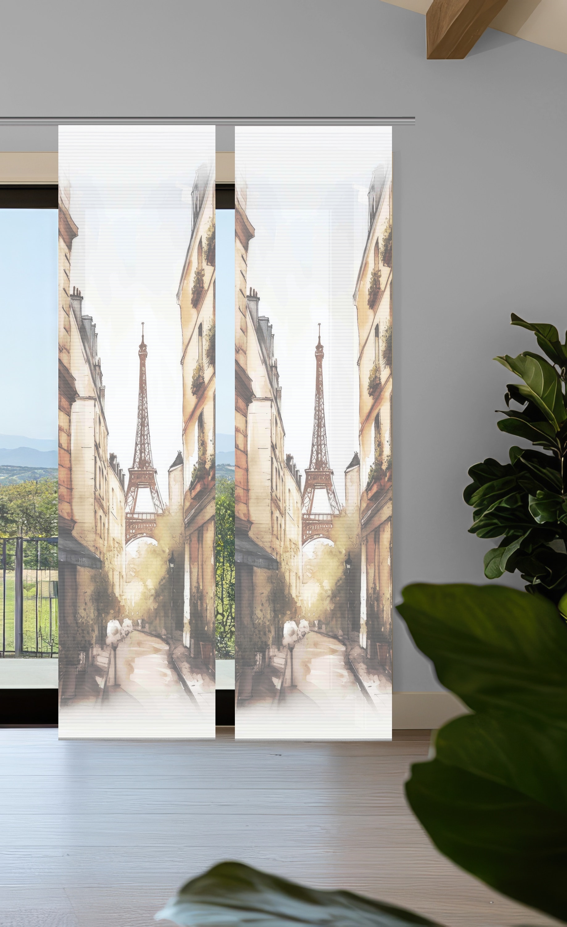 HOME in green Schiebegardine "FRANCQ" Paneelwagen 2 Stk. tlg. Bambusoptik, günstig online kaufen