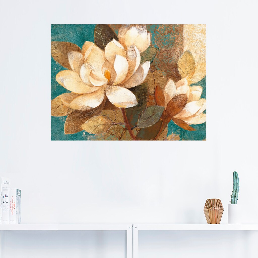 Artland Wandbild »Türkise Magnolien«, Blumen, (1 St.)