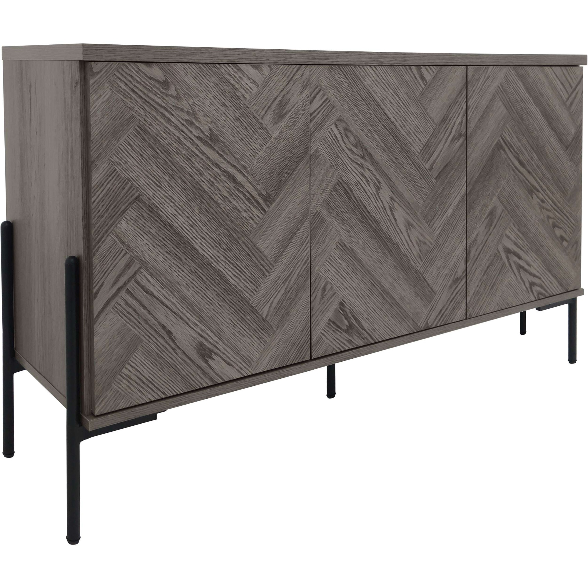 Leonique Sideboard "Eadwine" Kommode, Push-to-open, Türen mit Fischgräten M günstig online kaufen