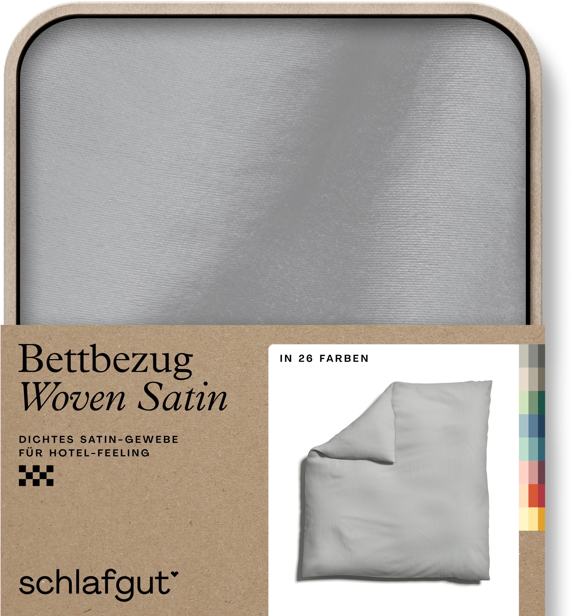 Schlafgut Bettbezug "Premium Woven Satin, 100% Baumwolle, Fadendichte 300TC" besonders dicht gewebt, Mix & Match: passender Kissenbezug erhältlich