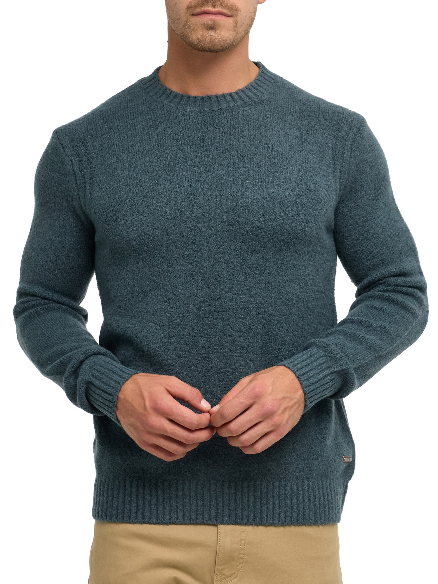 Indicode Rundhalspullover »INVestdale o-neck« Materialmix, regular fit