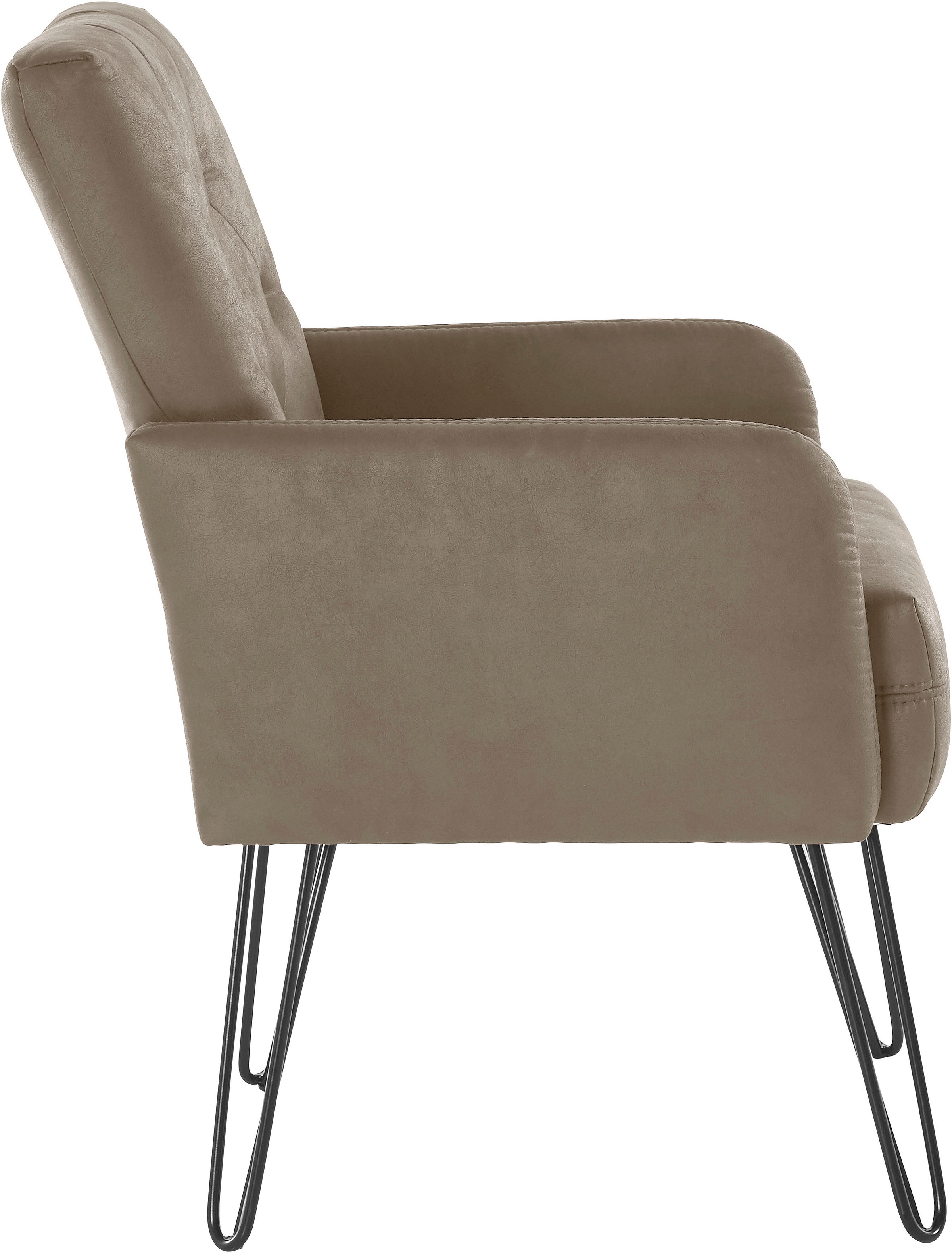 exxpo - sofa fashion Sessel »Doppio, Loungesessel mit Designuntergestell, bequem und elegant«, aufwendige Rückenverarbeitung, Breite 61 cm