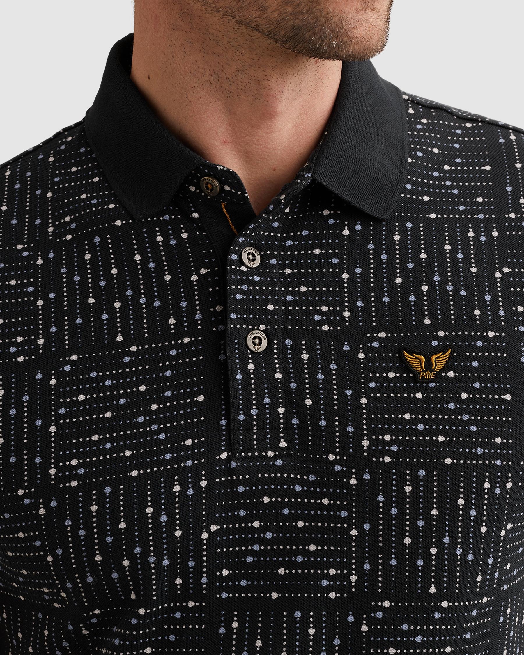 PME LEGEND Poloshirt »Short sleeve polo printed fine pique« mit Logo Stickerei