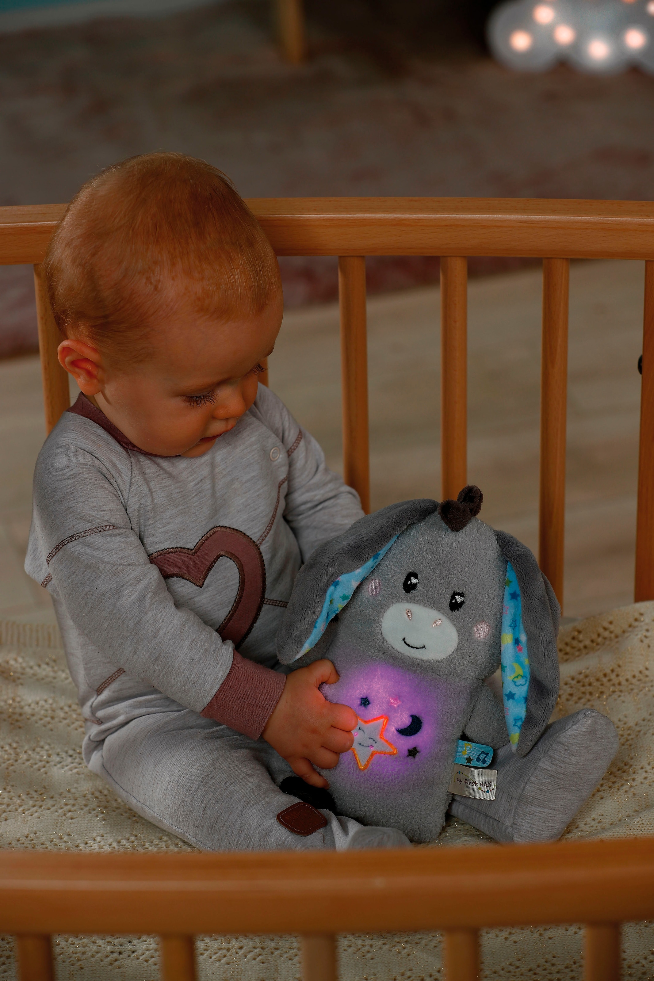 Nici Kuscheltier »My First NICI, Esel Littledoo 25 cm«, Baby Einschlafhilfe; mit Licht und Sound