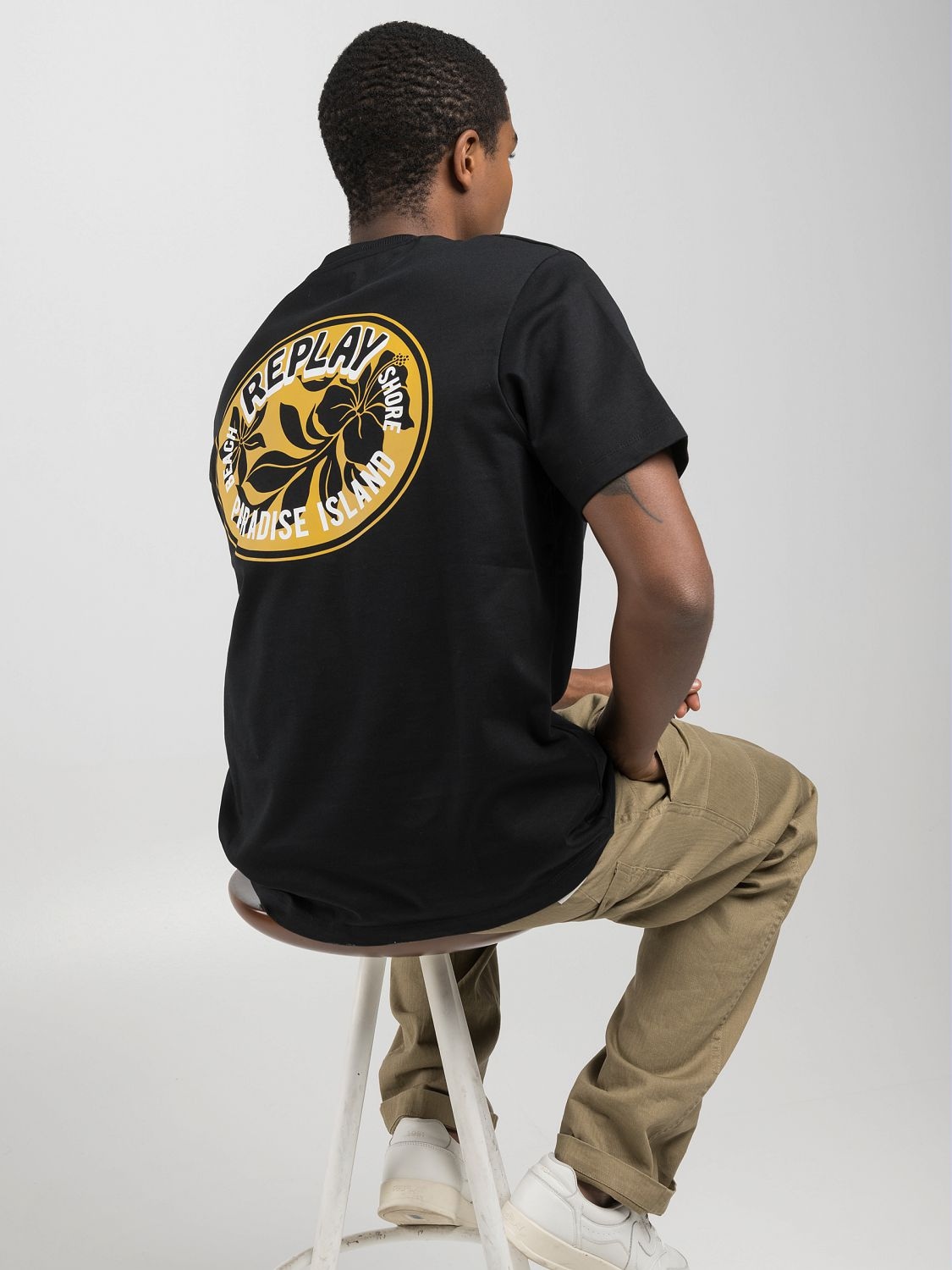 Replay T-Shirt, mit Backprint