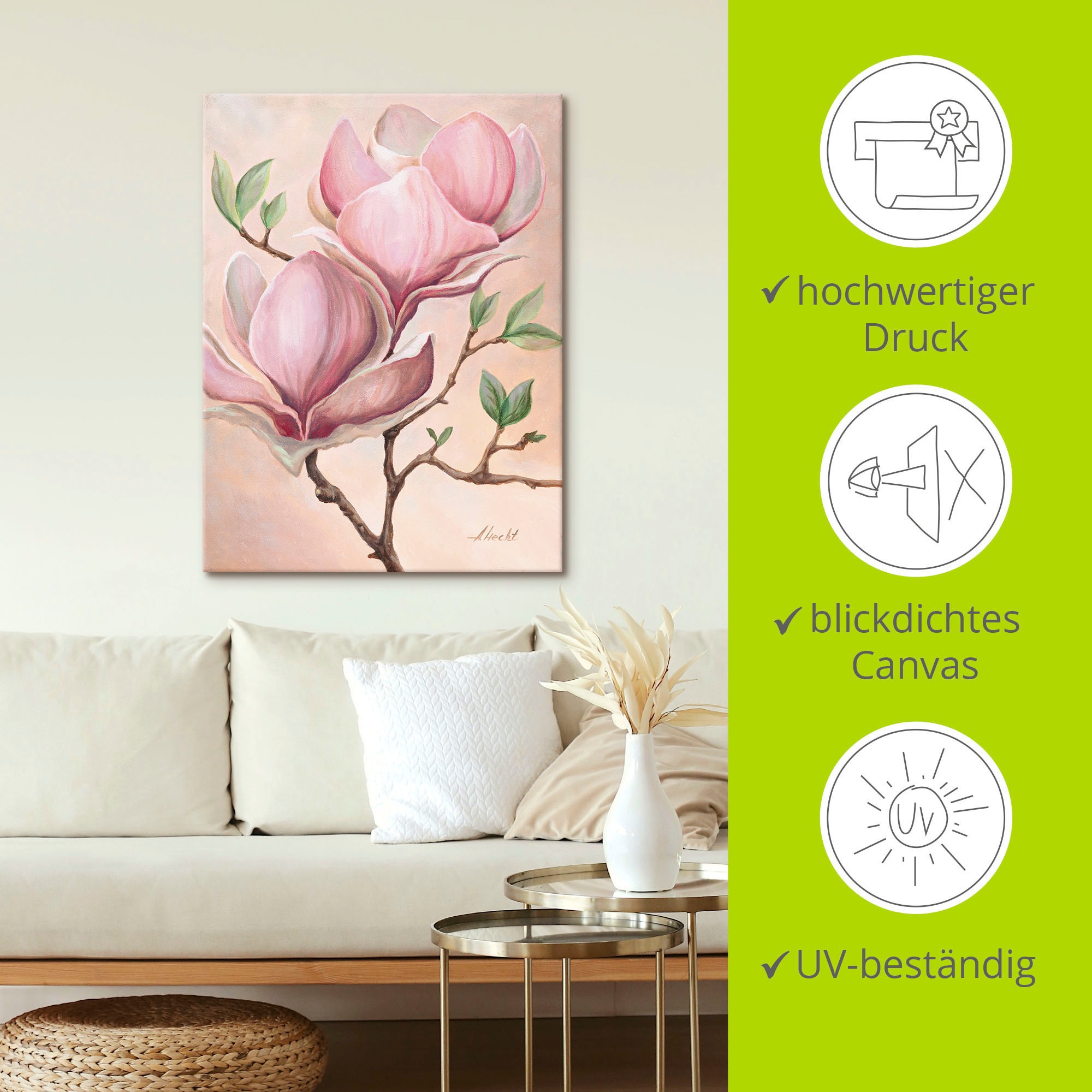Artland Wandbild »Magnolienblüten«, Blumen, (1 St.), als Leinwandbild, Poster in verschied. Größen