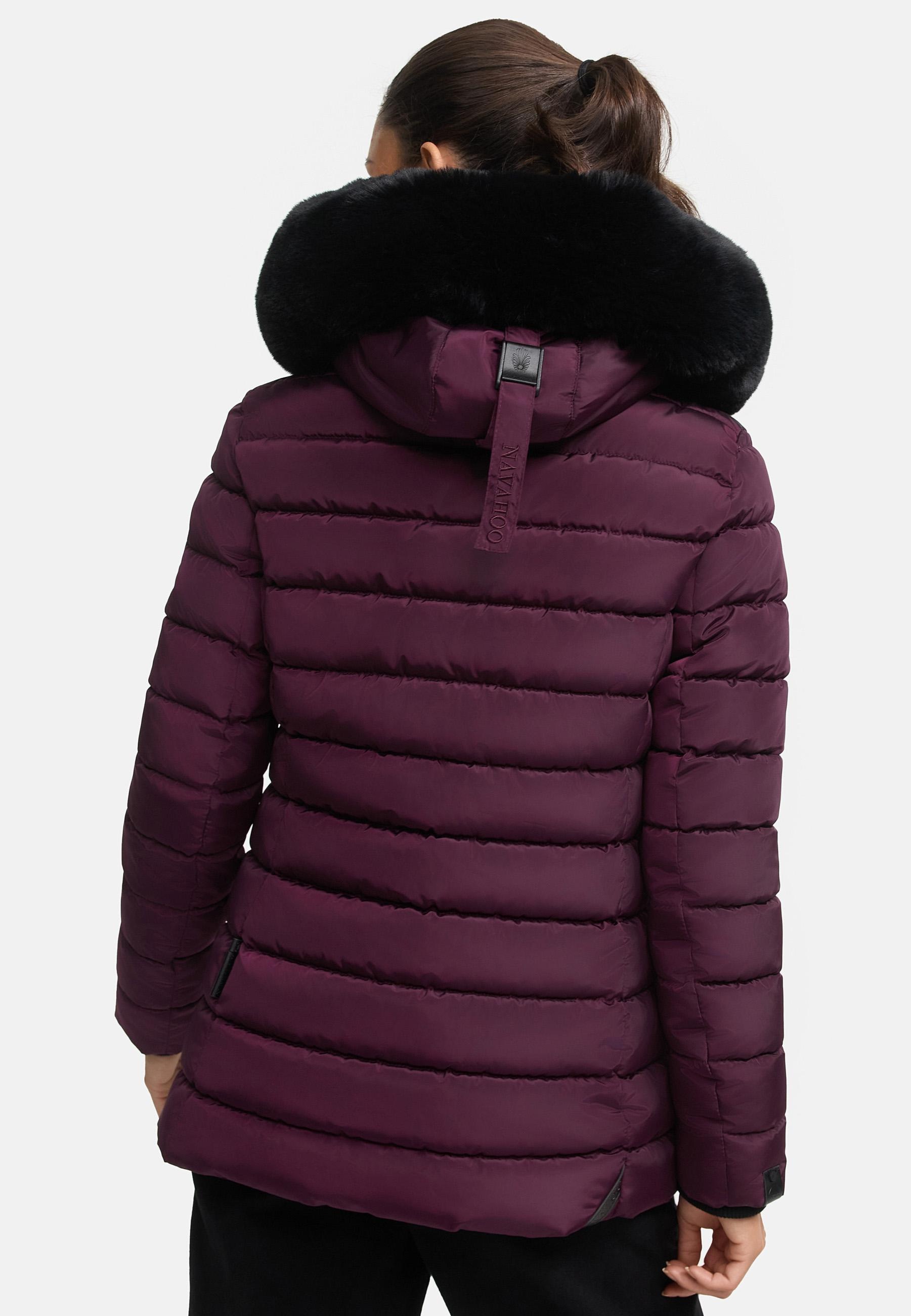Navahoo Steppjacke »Milianaa«, mit Kapuze, Edle Winterjacke mit weicher Kunstfell-Kapuze