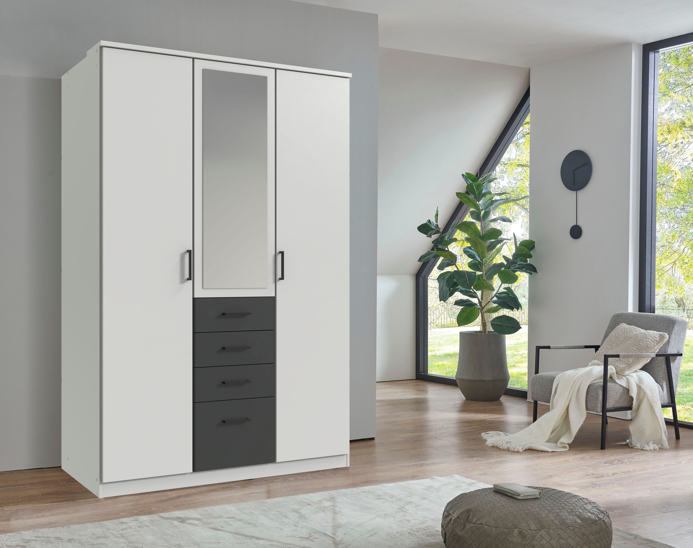 Wimex Kleiderschrank "Cottbus, in weiß oder grau modern kombiniert mit grap günstig online kaufen