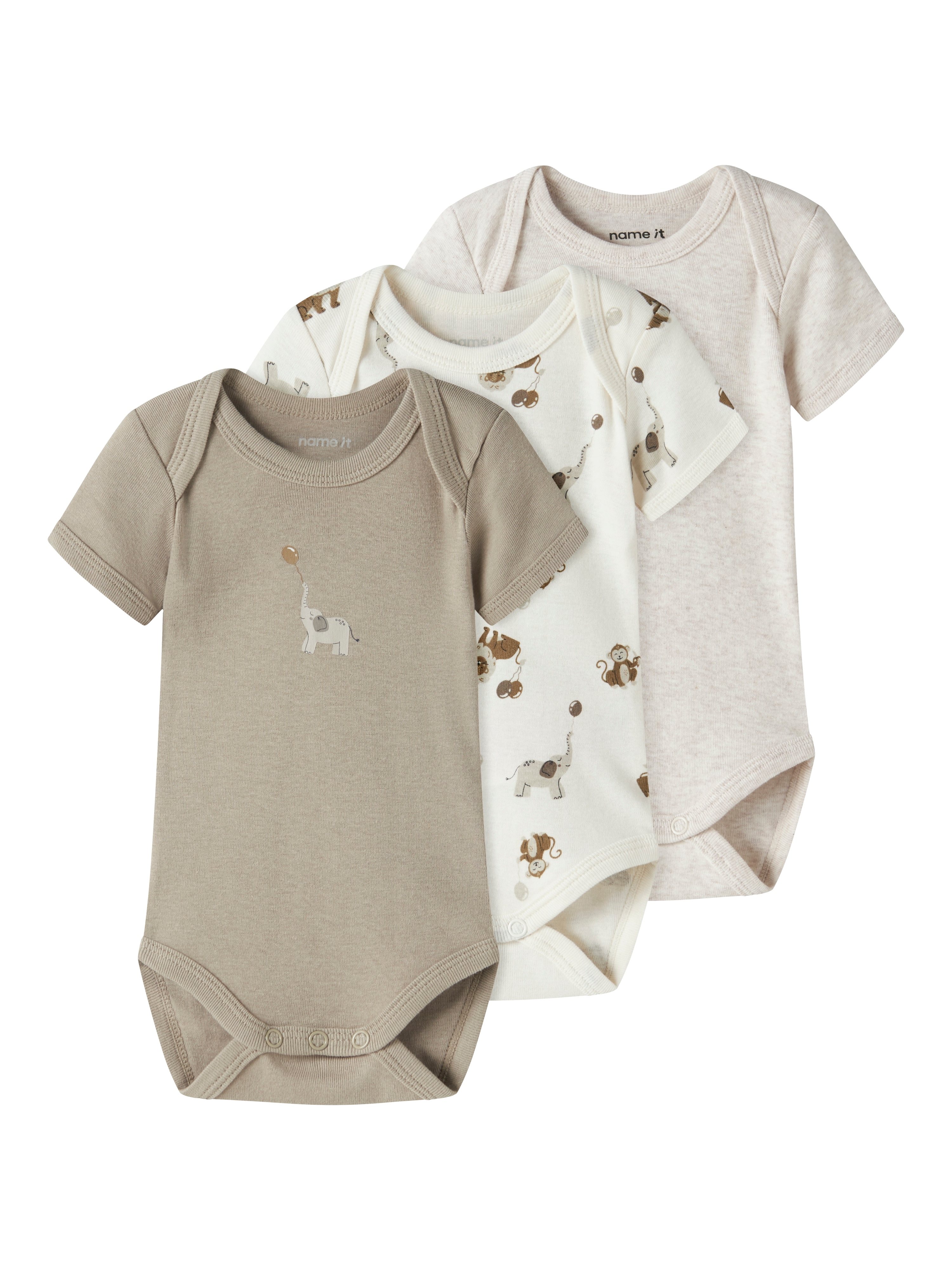 Name It Kurzarmbody "NBNBODY 3P SS ANIMAL NOOS" Packung, 3 tlg.