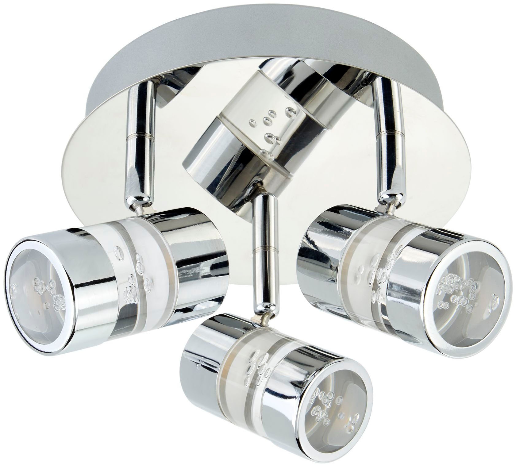 Searchlight Deckenstrahler »Bubbles 3Lt Strahler - Chrommetall & Acryl« LED-Modul 1 Stk.