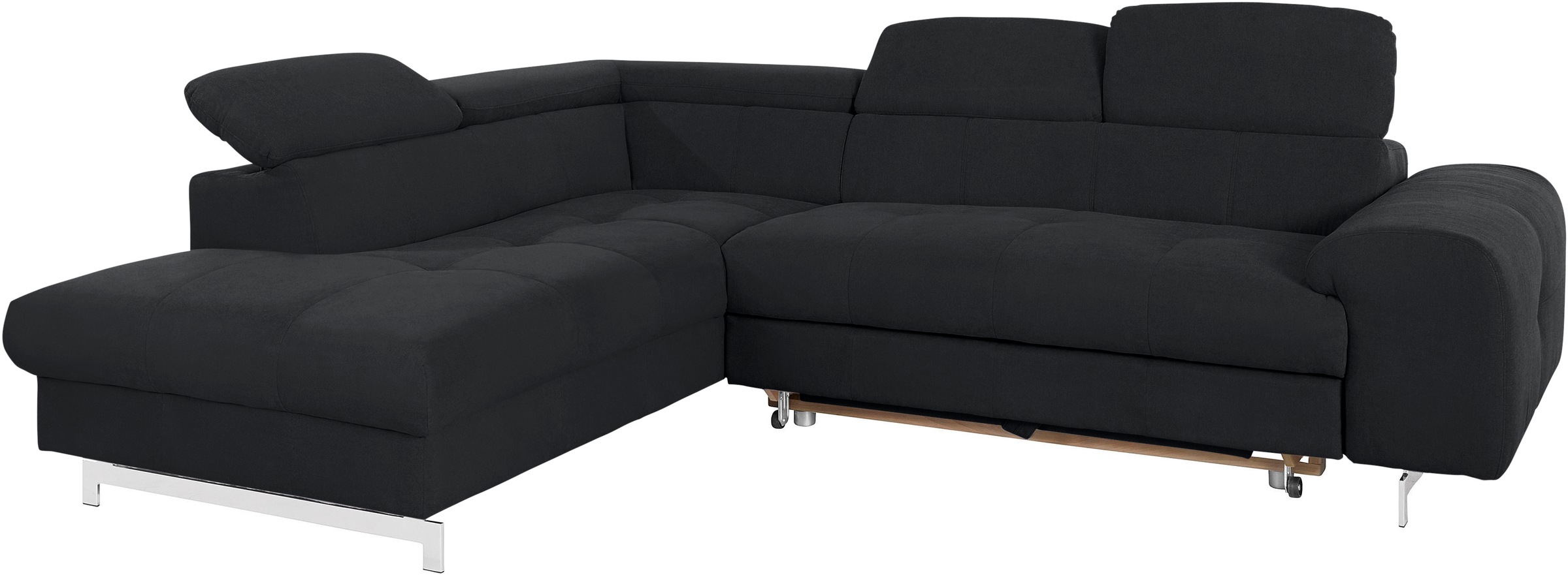 COTTA Ecksofa »Chef L-Form«, mit Kopfteilverstellung, edle Metallkufen, wahlweise mit Bettfunktion